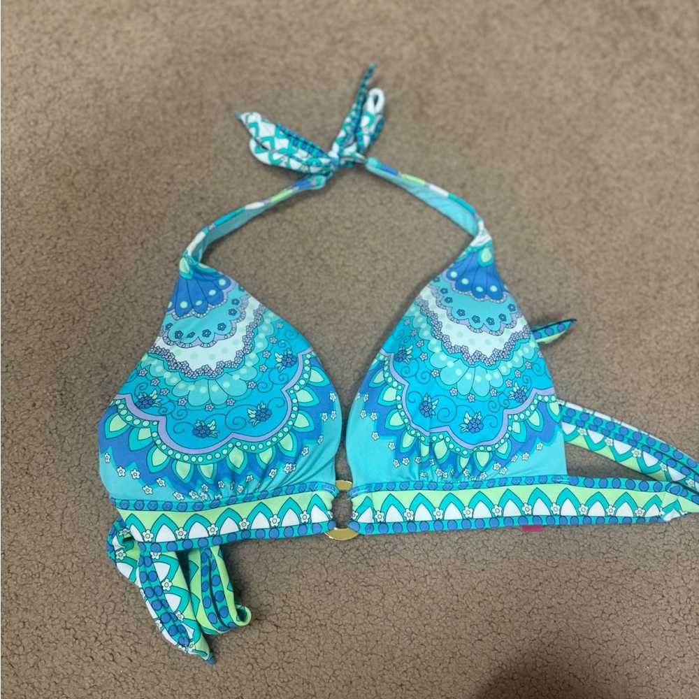 Victorias Secret Blue and Green Paisley Bikini Top
